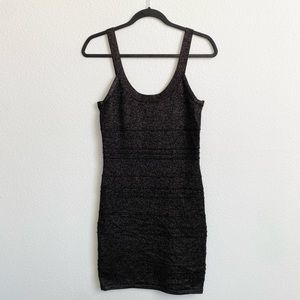 2b bebe Women's Metallic Charcoal Gray Bodycon Tank Dress